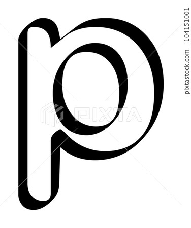 Modern lowercase letter p alphabet character isolated on transparent background. Classic lettering minimal fashion design. 104151001