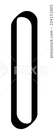 Modern lowercase letter l alphabet character isolated on transparent background. Classic lettering minimal fashion design. 104151005