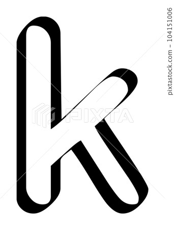 Modern lowercase letter k alphabet character isolated on transparent background. Classic lettering minimal fashion design. 104151006