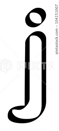 Modern lowercase letter j alphabet character isolated on transparent background. Classic lettering minimal fashion design. Modern lowercase letter j alphabet character isolated on transparent background. Classic lettering minimal fashion design. 104151007