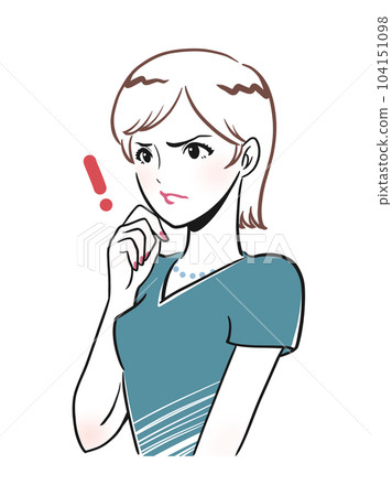 一個脾氣暴躁、憤怒的優雅年輕女子的插圖 一個脾氣暴躁、憤怒的優雅年輕女子的插圖 104151098