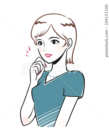 一個有好主意的優雅年輕女子的插圖 一個有好主意的優雅年輕女子的插圖 104151100