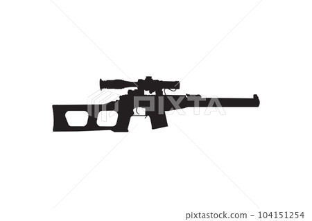 Vintorez VSS sniper weapon vector icon 104151254