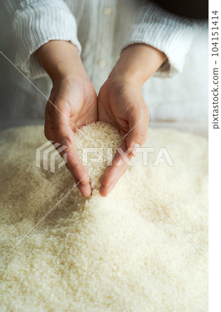 Part cut of the hand that scoops rice 104151414