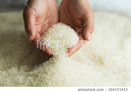 Part cut of the hand that scoops rice Part cut of the hand that scoops rice 104151415