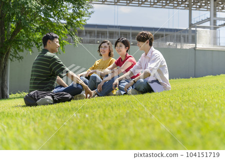 Smiling students Campus life, study abroad, international exchange image 104151719