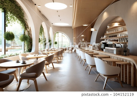Interior of an empty luxurious cafe, Coffee shop. 104152119