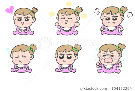 Baby facial expression set 104152294