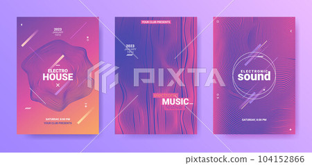 Electronic Music Flyers. Techno Party Poster. Gradient Wave Round. Electronic Music Flyers. Techno Party Poster. Gradient Wave Round. 104152866