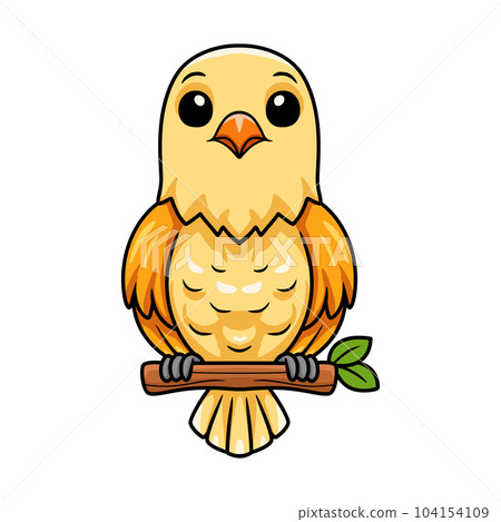 Cute creamino lovebird cartoon on tree branch Cute creamino lovebird cartoon on tree branch 104154109