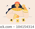 Fortune teller reading tarot cards in flat art character design illustration 104154314