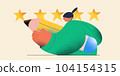 Customer writing feedback five stars review mark for good service in flat art character illustration 104154315