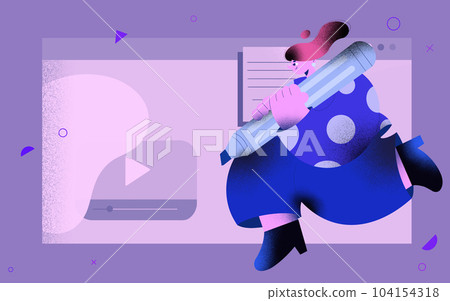 Influencer content creator website for internet marketing in flat art character graphic illustration Influencer content creator website for internet marketing in flat art character graphic illustration 104154318