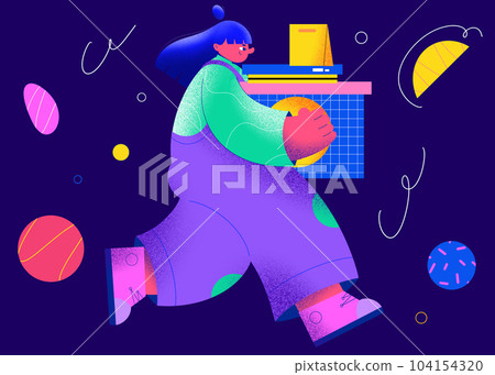 Women carry box to tidy up or moving house in flat art graphic character design illustration Women carry box to tidy up or moving house in flat art graphic character design illustration 104154320