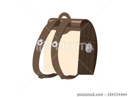 Illustration of a brown school bag facing backwards No line drawing Illustration of a brown school bag facing backwards No line drawing 104154444