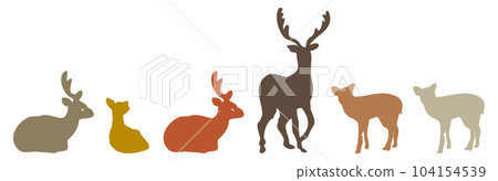 Deer silhouette illustration various set Deer silhouette illustration various set 104154539