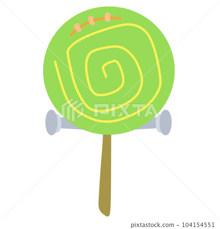 Halloween sweet Frankenstein candy hand drawn illustration Halloween sweet Frankenstein candy hand drawn illustration 104154551