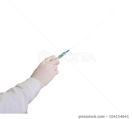 Medic with a syringe with covid-19 vaccine 104154641