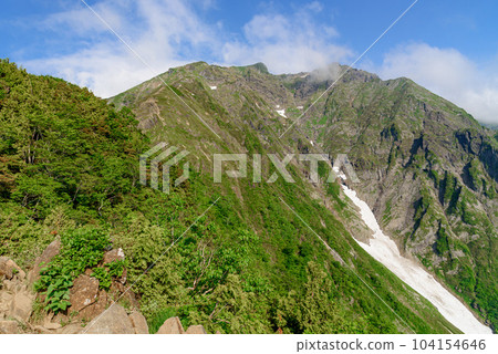 夏季谷川岳和西黑嶺的絕景（藍天和夏季山脈） 104154646
