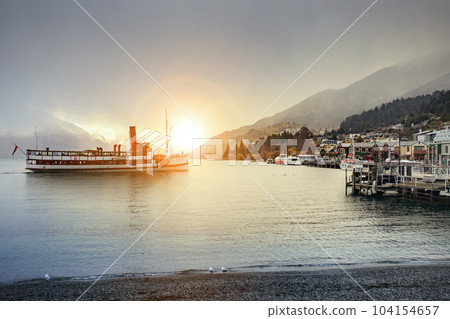 beautiful landscape of wakatipu lake in queentown southland new zealand one of most popular traveling destination beautiful landscape of wakatipu lake in queentown southland new zealand one of most popular traveling destination 104154657