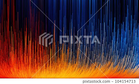 Glowing fiber optic strings, neon abstract background. The concept of connecting high-speed traffic technology 104154713