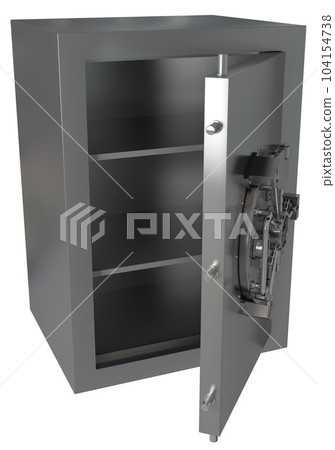 Isolated 3d rendering of a secure strongbox to protect bank money Isolated 3d rendering of a secure strongbox to protect bank money 104154738