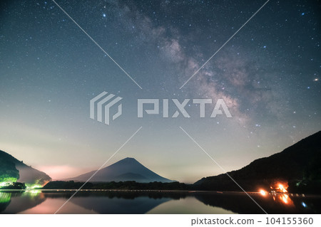Milky Way and Mt. Fuji from Lake Shoji Milky Way and Mt. Fuji from Lake Shoji 104155360