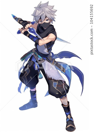 幻想男性角色全身立像插圖 104155692