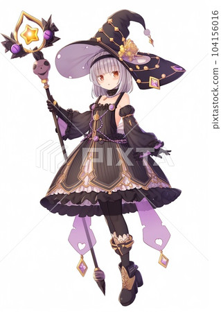 幻想女性角色全身站立圖片插畫 104156016