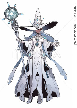 幻想女性角色全身站立圖片插畫 104156029