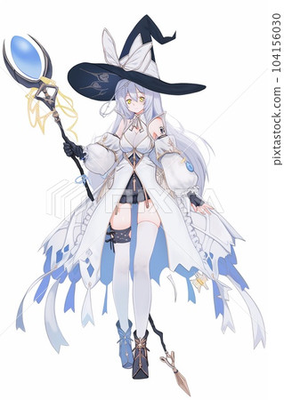 幻想女性角色全身站立圖片插畫 幻想女性角色全身站立圖片插畫 104156030