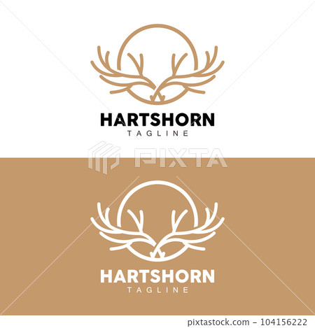 Deer Horn Logo, Animal Vector, Minimalist Simple Design, Illustration Symbol Icon 104156222