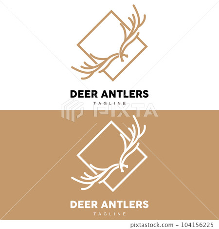 Deer Horn Logo, Animal Vector, Minimalist Simple Design, Illustration Symbol Icon 104156225