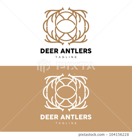 Deer Horn Logo, Animal Vector, Minimalist Simple Design, Illustration Symbol Icon 104156228