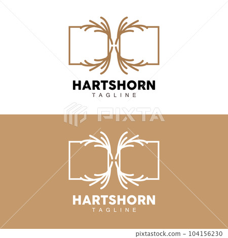 Deer Horn Logo, Animal Vector, Minimalist Simple Design, Illustration Symbol Icon 104156230