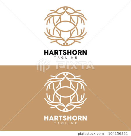 Deer Horn Logo, Animal Vector, Minimalist Simple Design, Illustration Symbol Icon 104156231