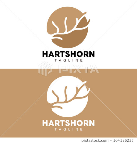 Deer Horn Logo, Animal Vector, Minimalist Simple Design, Illustration Symbol Icon 104156235