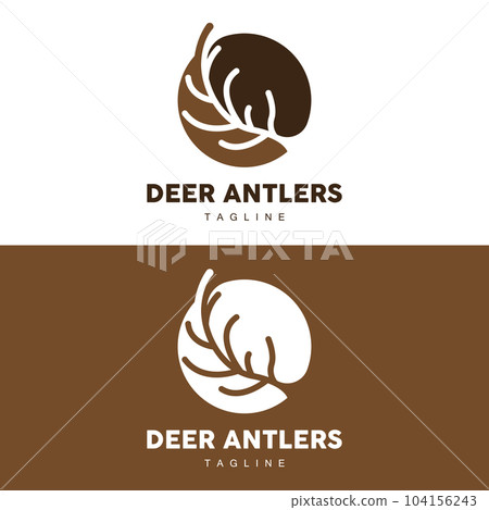 Deer Horn Logo, Animal Vector, Minimalist Simple Design, Illustration Symbol Icon 104156243