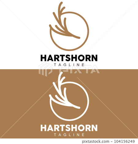 Deer Horn Logo, Animal Vector, Minimalist Simple Design, Illustration Symbol Icon 104156249