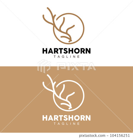 Deer Horn Logo, Animal Vector, Minimalist Simple Design, Illustration Symbol Icon 104156251