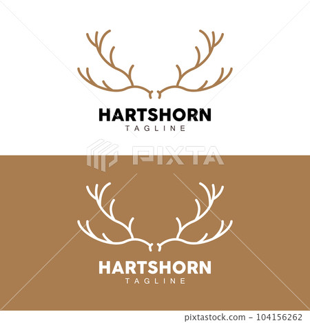 Deer Horn Logo, Animal Vector, Minimalist Simple Design, Illustration Symbol Icon 104156262