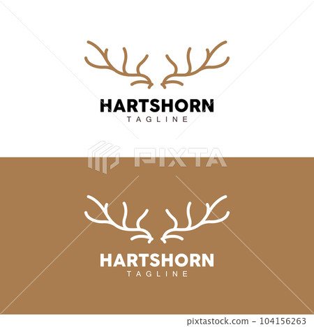 Deer Horn Logo, Animal Vector, Minimalist Simple Design, Illustration Symbol Icon 104156263