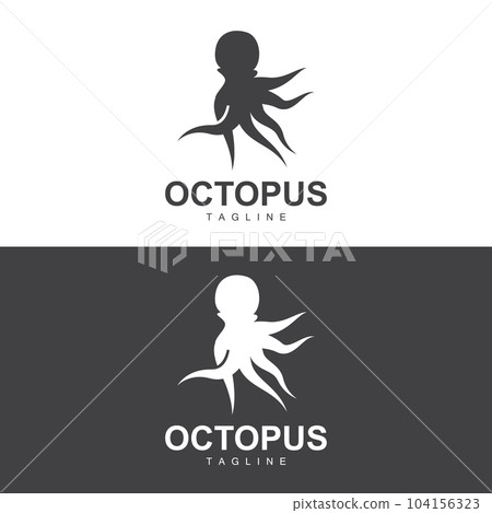 Octopus Logo, Simple Line Design, Sea Animal Vector Japanese Seafood Ingredient, Icon Symbol Illustration Octopus Logo, Simple Line Design, Sea Animal Vector Japanese Seafood Ingredient, Icon Symbol Illustration 104156323