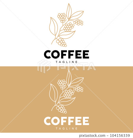 Coffee Logo, Coffee Tree Design, Cafe Drink Vector, Icon Brand Illustration Symbol Coffee Logo, Coffee Tree Design, Cafe Drink Vector, Icon Brand Illustration Symbol 104156339