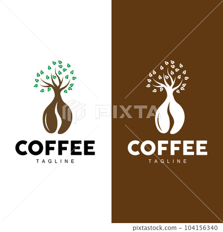 Coffee Logo, Coffee Tree Design, Cafe Drink Vector, Icon Brand Illustration Symbol Coffee Logo, Coffee Tree Design, Cafe Drink Vector, Icon Brand Illustration Symbol 104156340