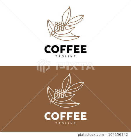Coffee Logo, Coffee Tree Design, Cafe Drink Vector, Icon Brand Illustration Symbol 104156342