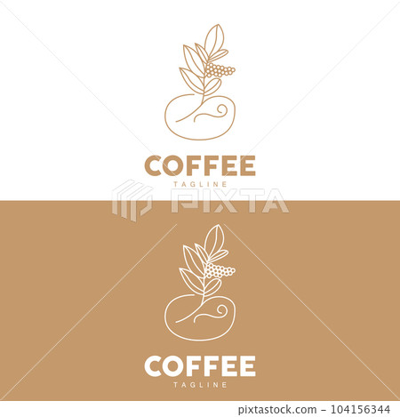 Coffee Logo, Coffee Tree Design, Cafe Drink Vector, Icon Brand Illustration Symbol Coffee Logo, Coffee Tree Design, Cafe Drink Vector, Icon Brand Illustration Symbol 104156344