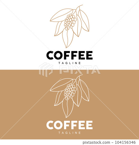 Coffee Logo, Coffee Tree Design, Cafe Drink Vector, Icon Brand Illustration Symbol Coffee Logo, Coffee Tree Design, Cafe Drink Vector, Icon Brand Illustration Symbol 104156346