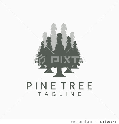 Pine Tree Logo, Green Plant Vector, Tree Silhouette Design, Icon, Illustration, Template Pine Tree Logo, Green Plant Vector, Tree Silhouette Design, Icon, Illustration, Template 104156373