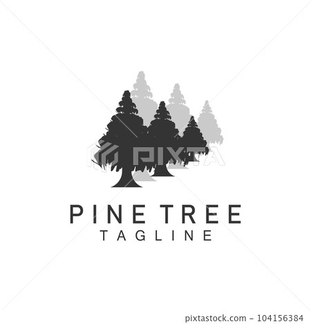 Pine Tree Logo, Green Plant Vector, Tree Silhouette Design, Icon, Illustration, Template Pine Tree Logo, Green Plant Vector, Tree Silhouette Design, Icon, Illustration, Template 104156384